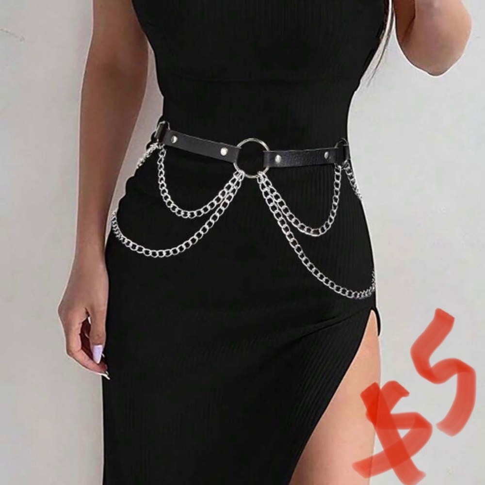 Emo goth belt with chains